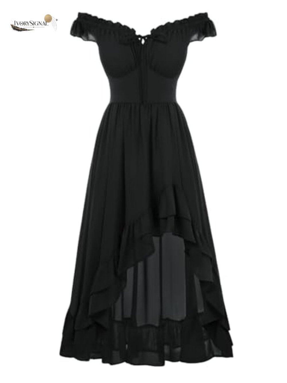 Renaissance Corset Dress Off Shoulder Chiffon High Low Sundress